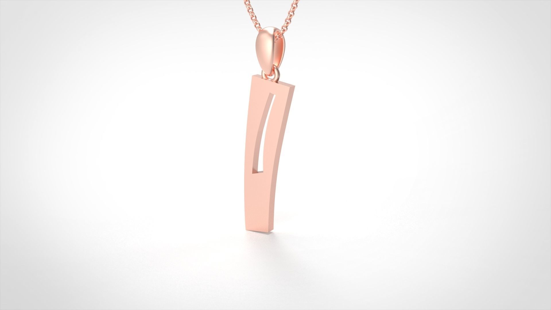 Model 881 Initial I Letter Pendant 3D print model_2