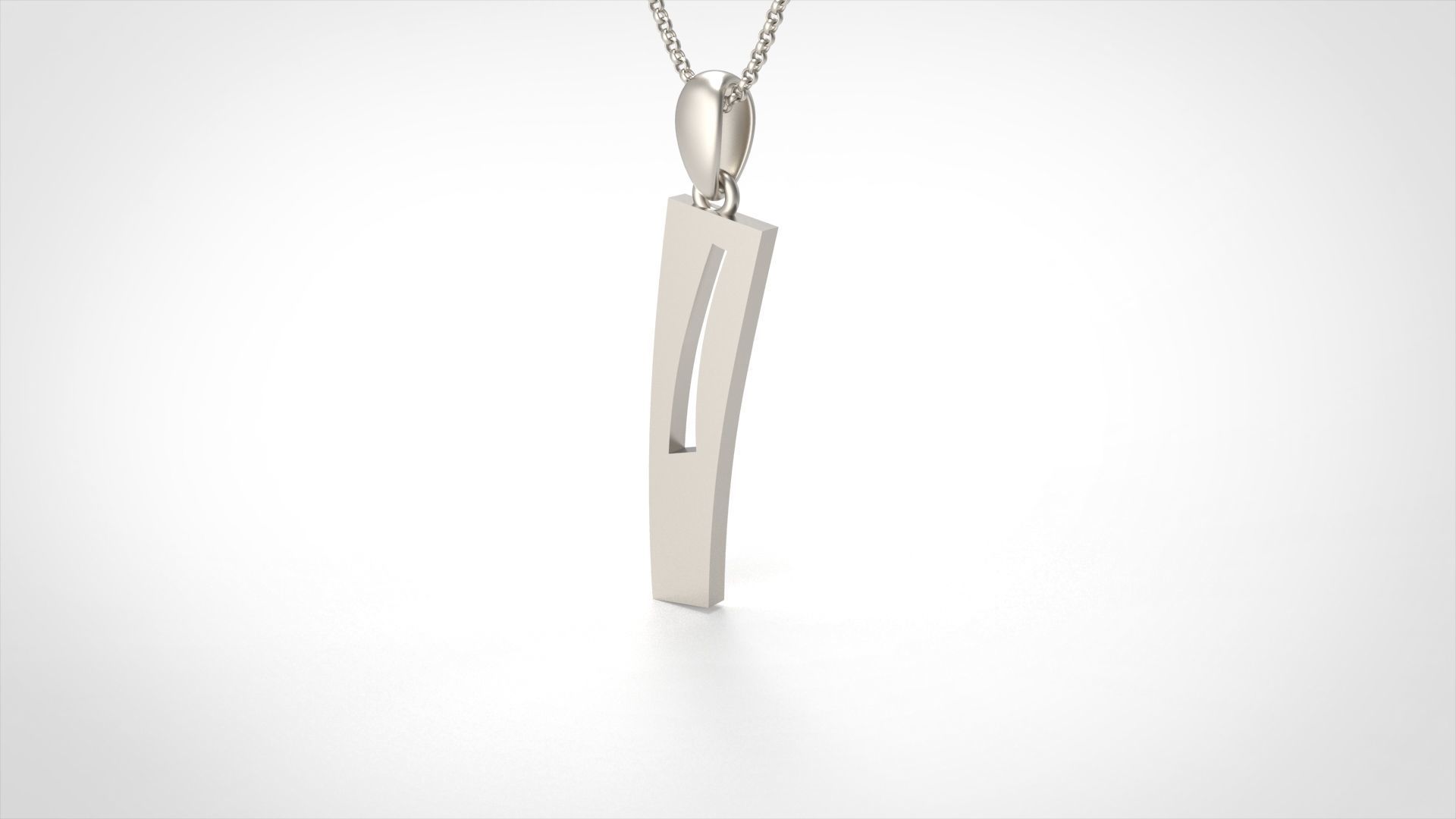 Model 881 Initial I Letter Pendant 3D print model_4