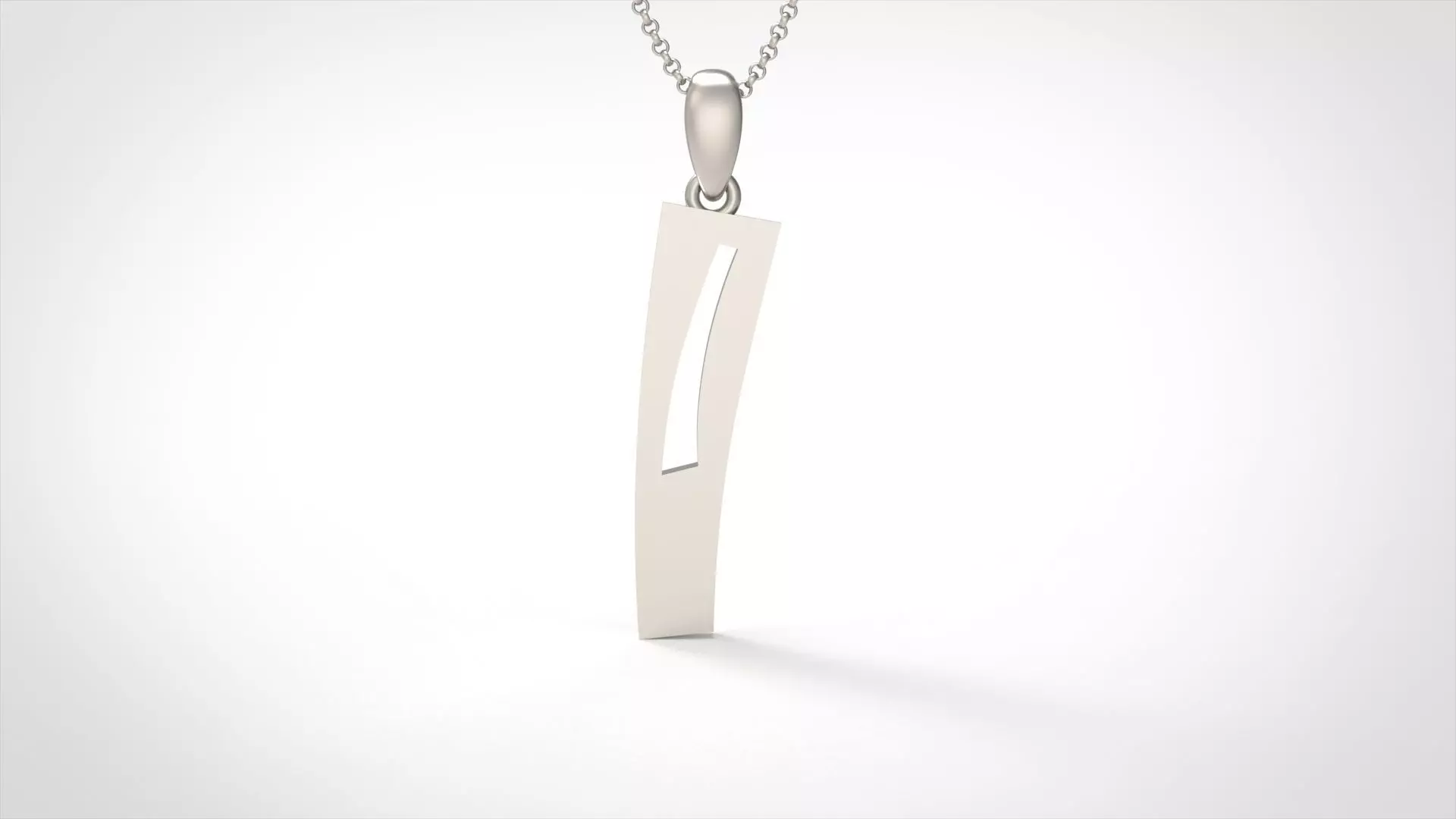 Model 881 Initial I Letter Pendant 3D print model_0