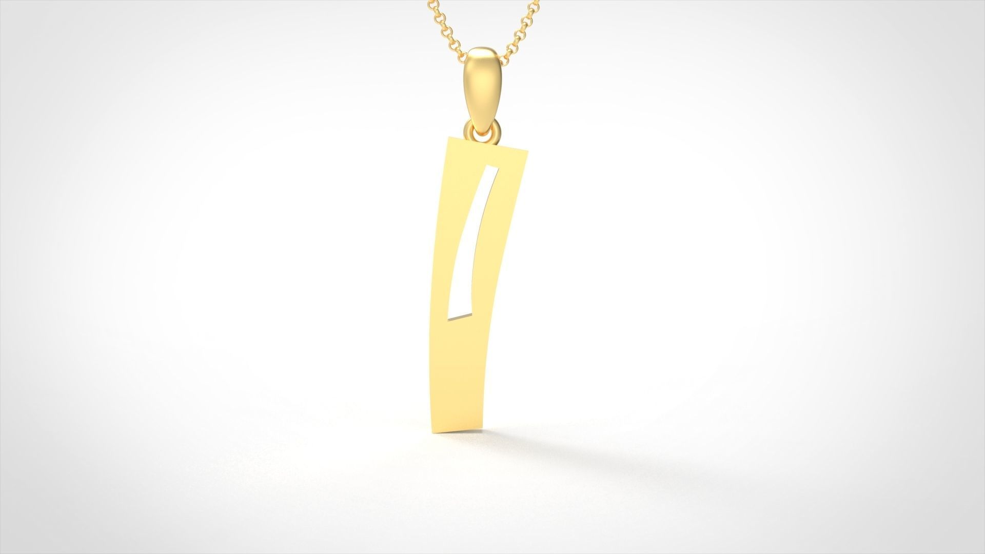 Model 881 Initial I Letter Pendant 3D print model_1