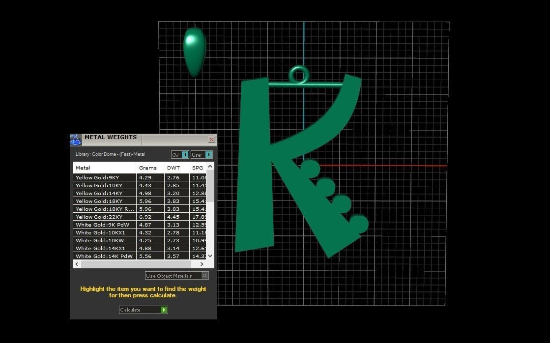 Model 883 Initial K Letter Pendant 3D print model_10