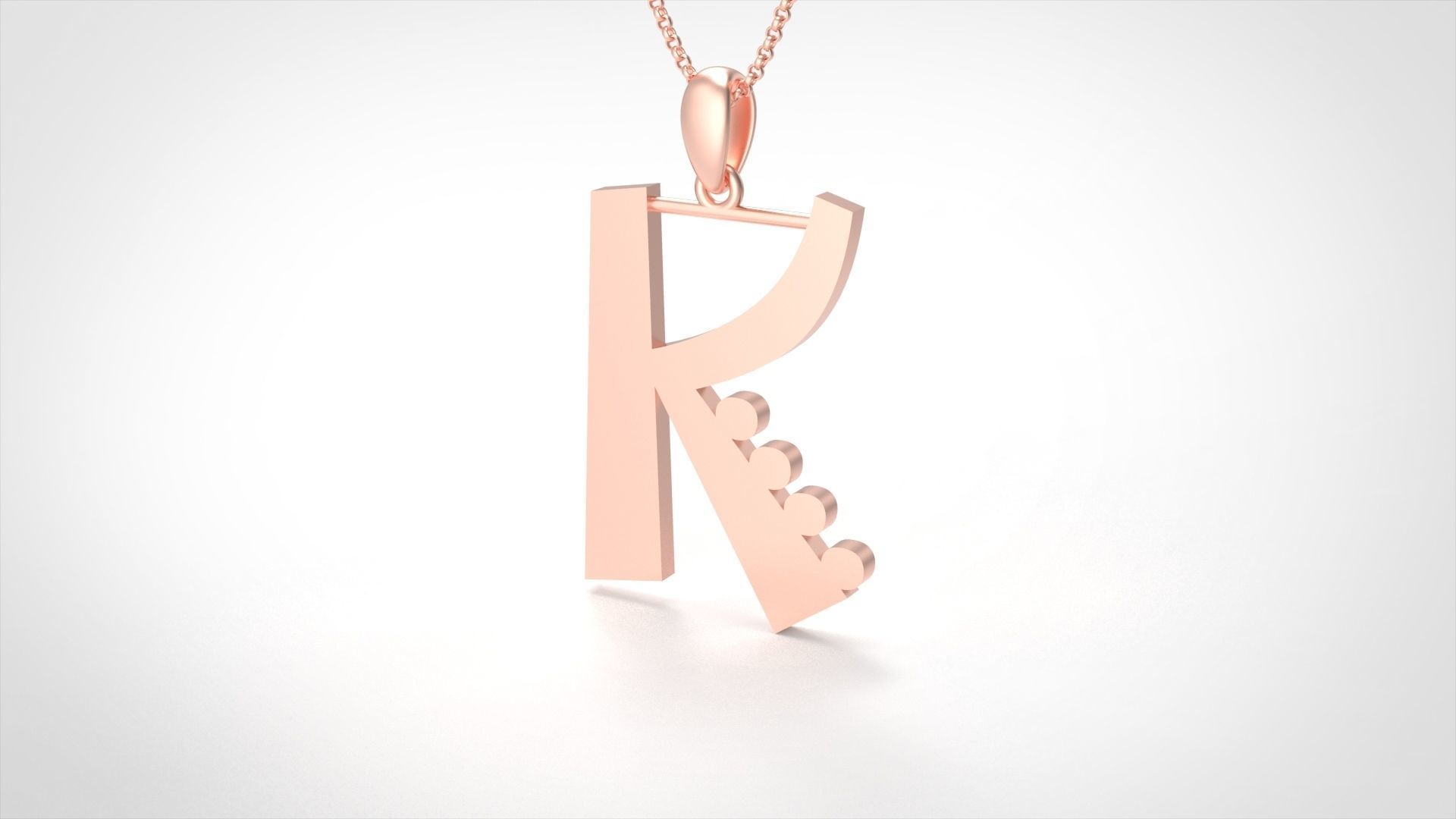 Model 883 Initial K Letter Pendant 3D print model_1