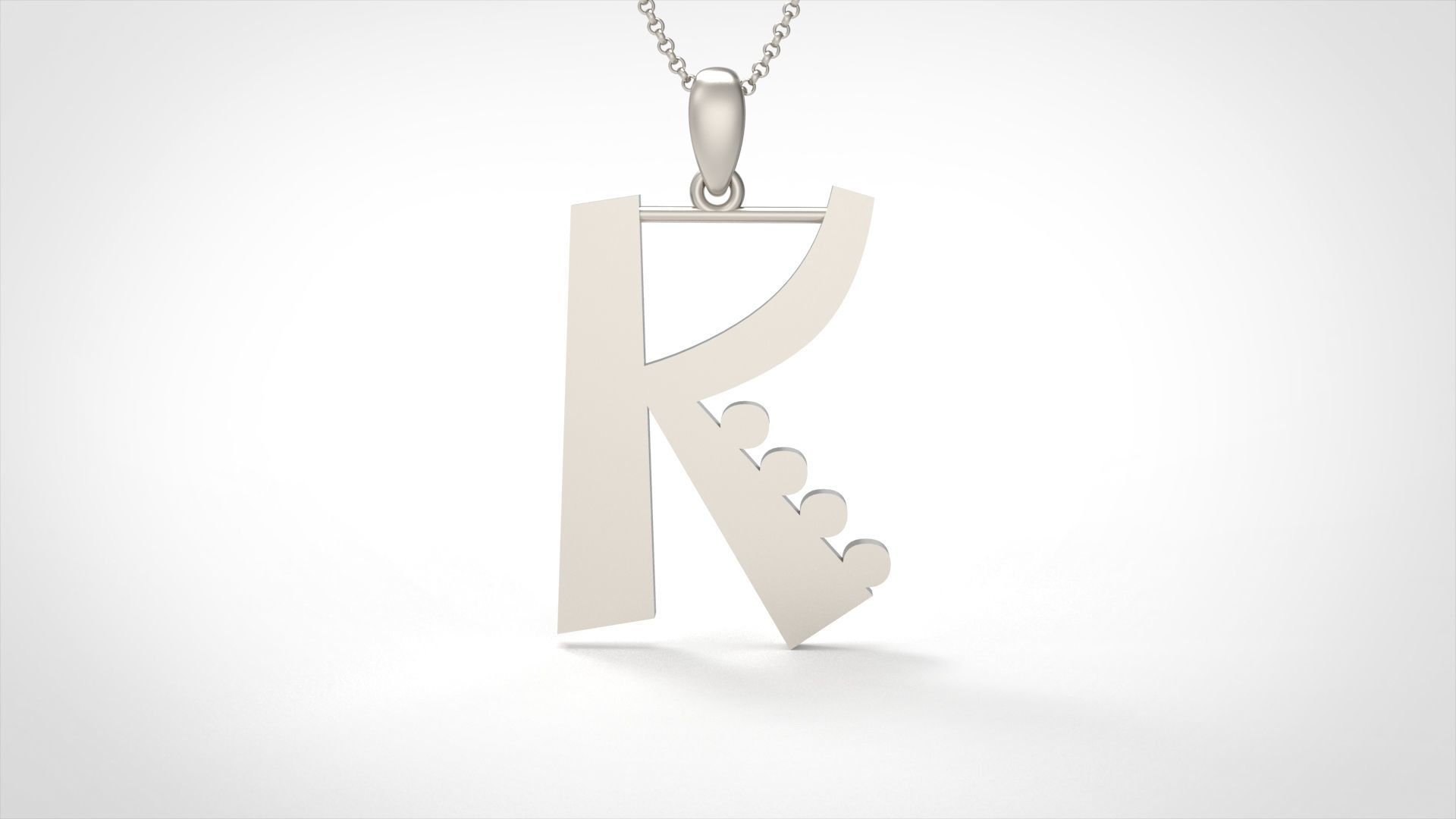 Model 883 Initial K Letter Pendant 3D print model_3