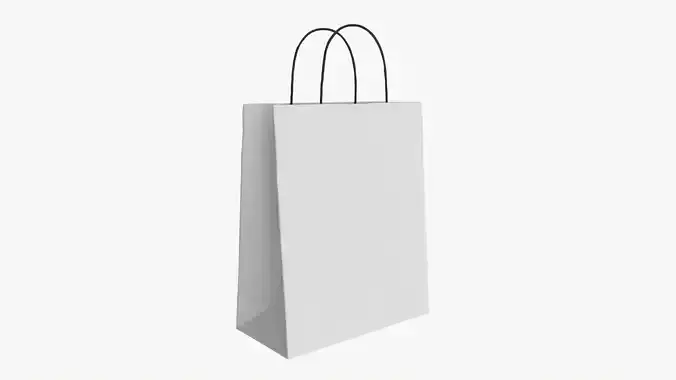 White paper bag with handles 03