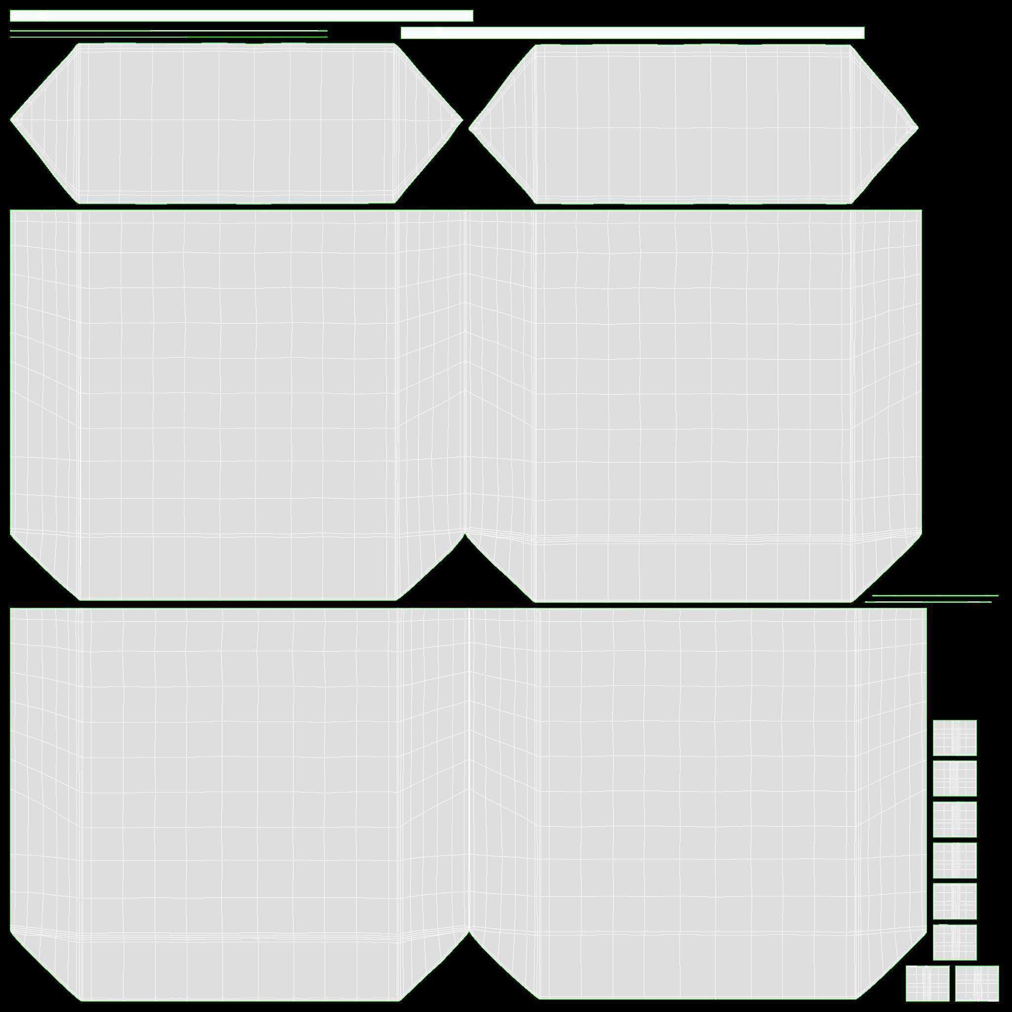 White paper bag with handles 03 3D model_8