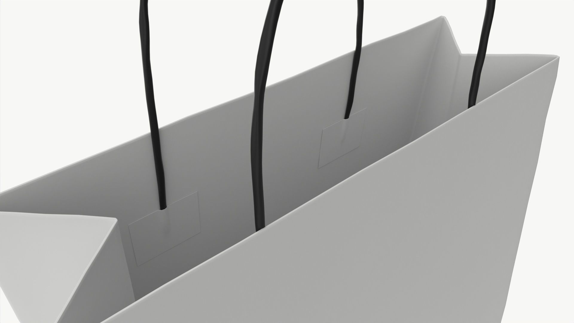 White paper bag with handles 03 3D model_2