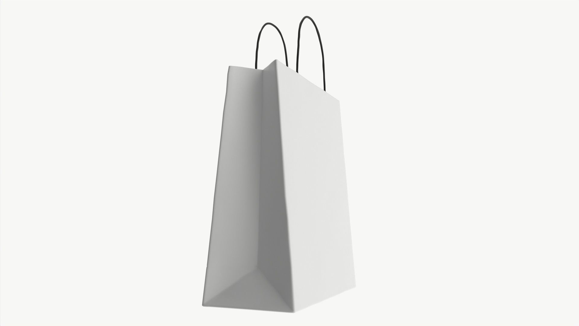 White paper bag with handles 03 3D model_1