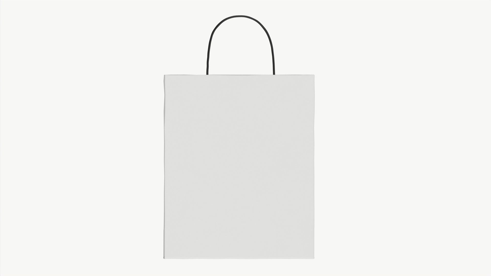 White paper bag with handles 03 3D model_4