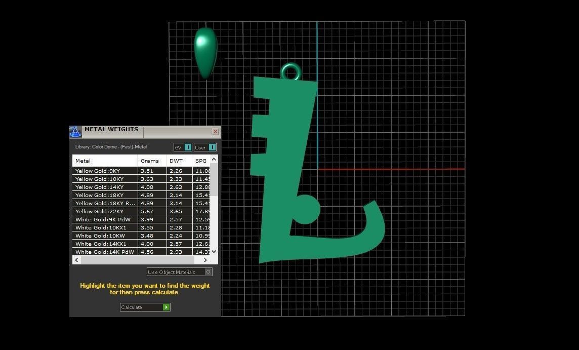 Model 884 Initial L Letter Pendant 3D print model_10