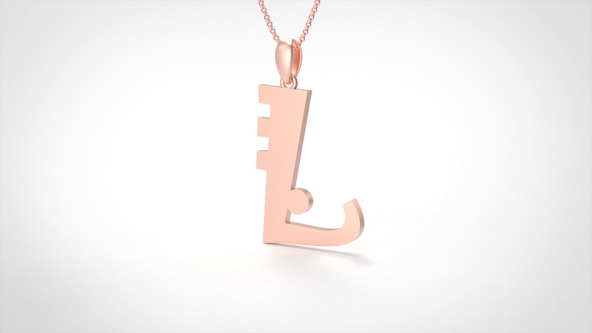 Model 884 Initial L Letter Pendant 3D print model_1