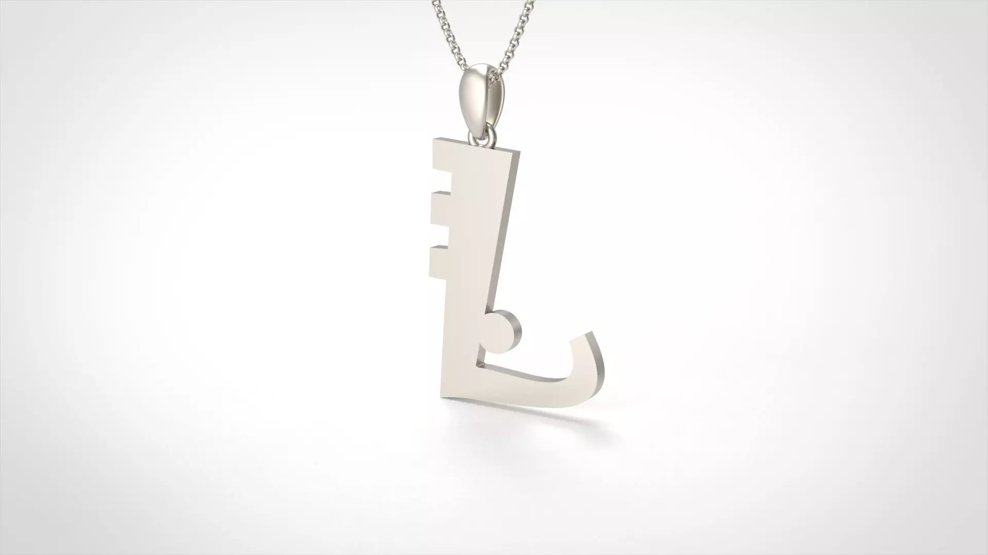 Model 884 Initial L Letter Pendant 3D print model_0
