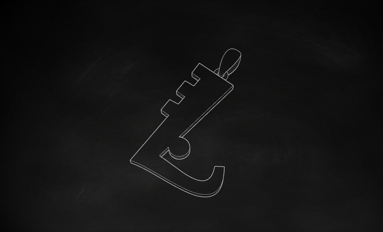 Model 884 Initial L Letter Pendant 3D print model_9