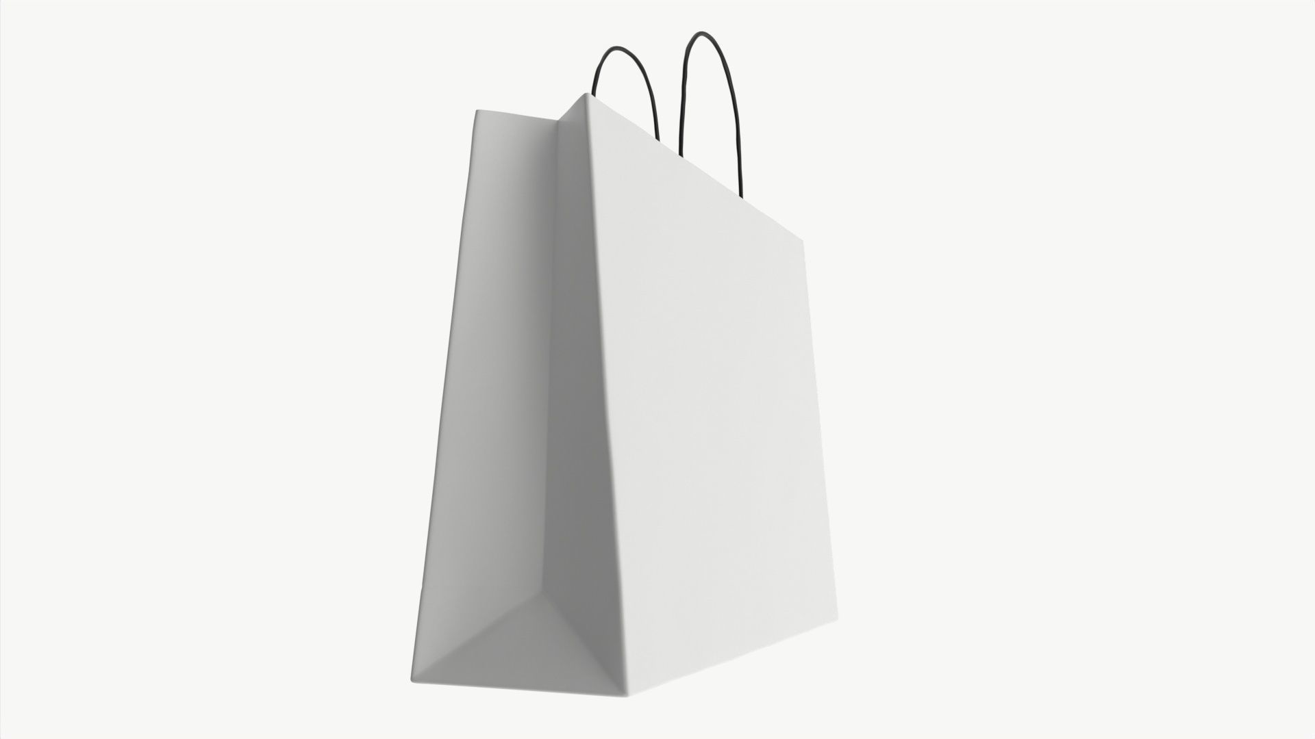 White paper bag with handles 04 3D model_1