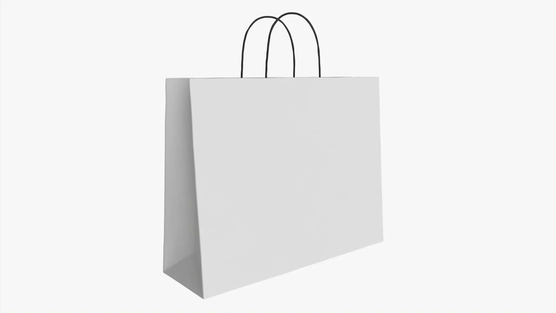 White paper bag with handles 04 3D model_0