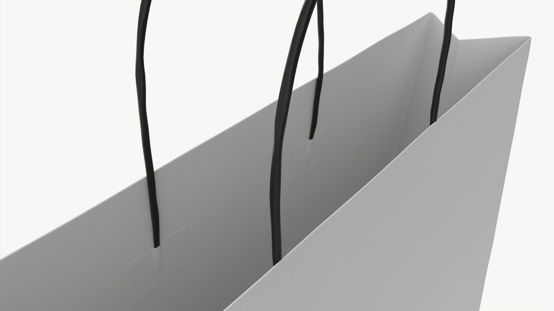 White paper bag with handles 04 3D model_2