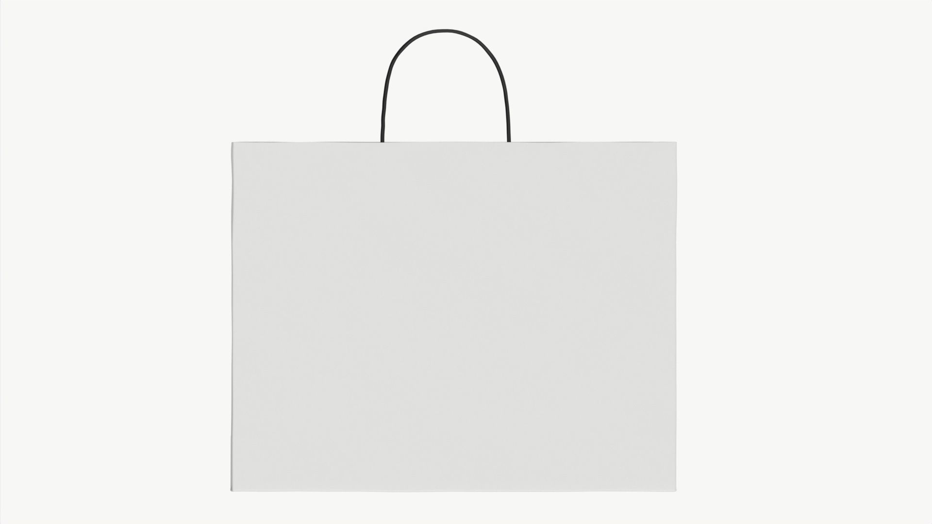 White paper bag with handles 04 3D model_4