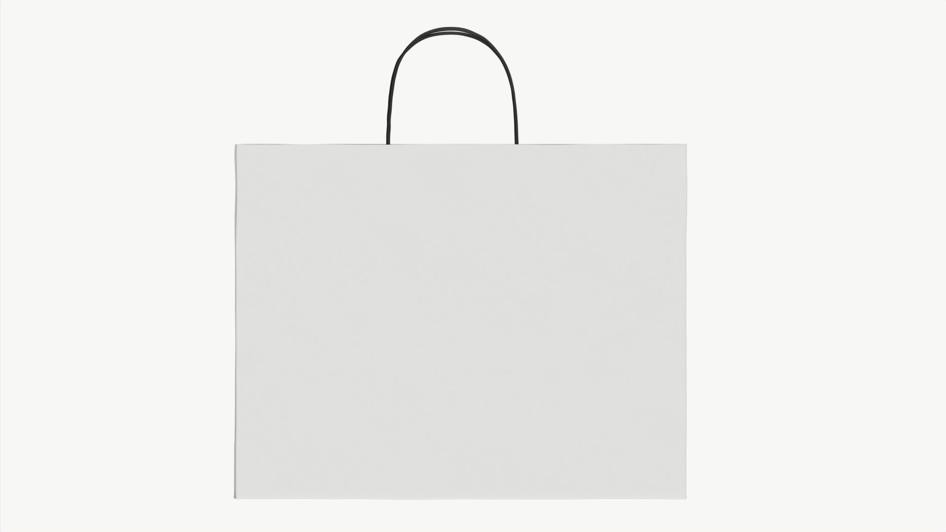 White paper bag with handles 05 3D model_4