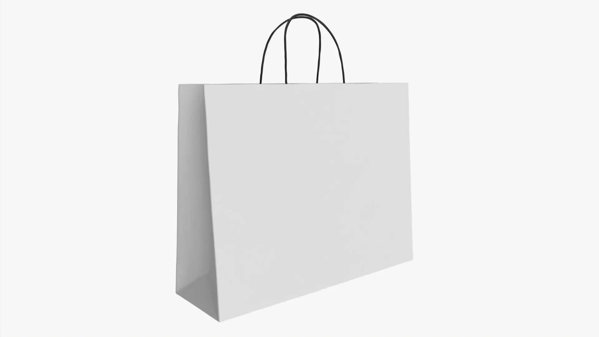 White paper bag with handles 05 3D model_0