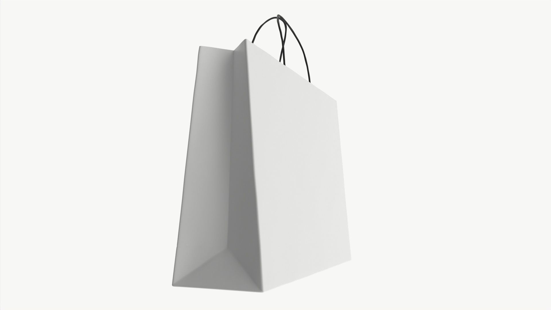 White paper bag with handles 05 3D model_1