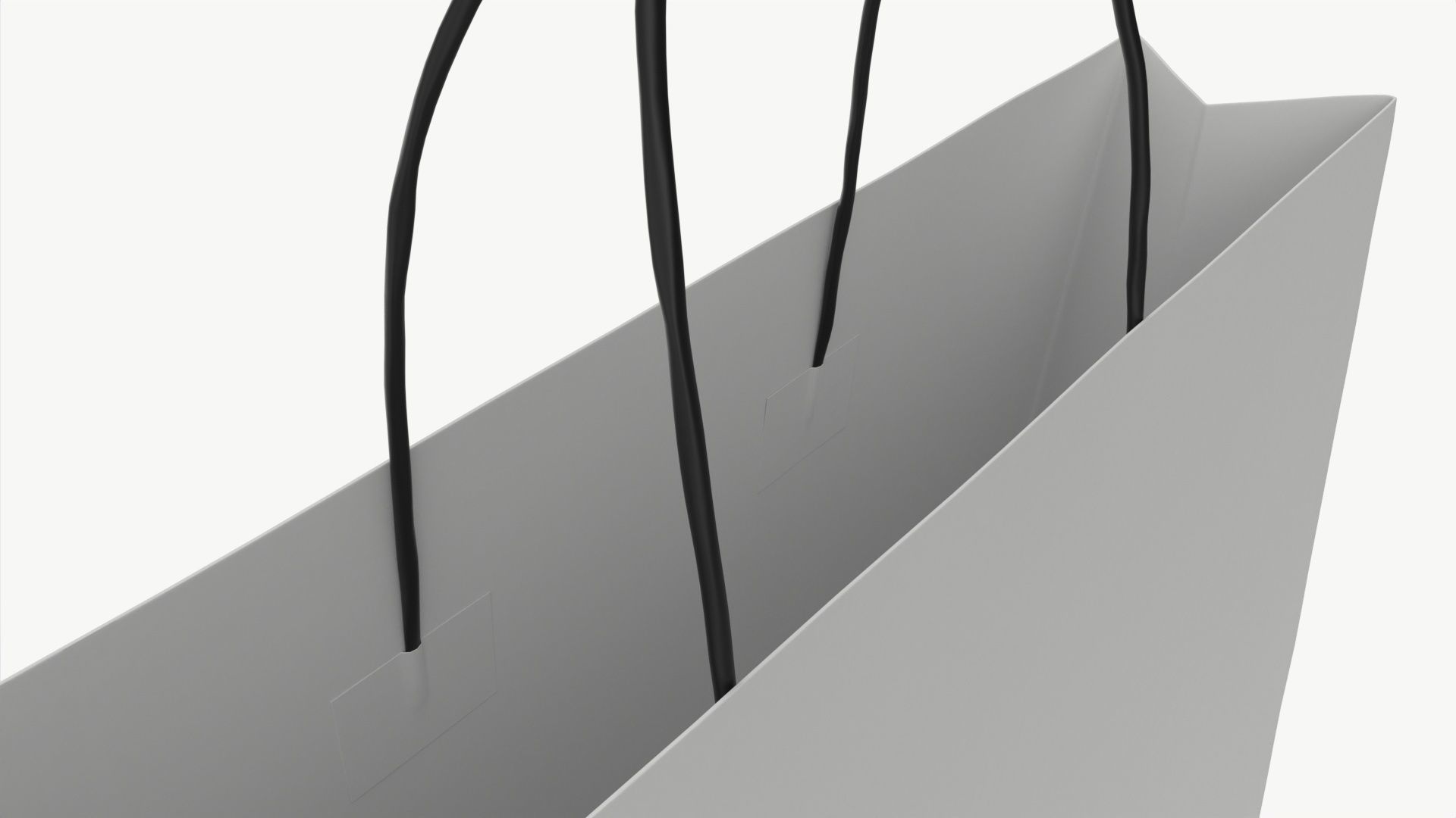 White paper bag with handles 05 3D model_2