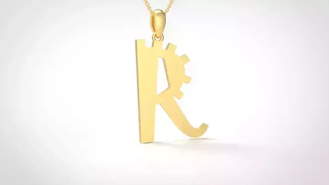 Model 889 Initial R Letter Pendant 3D print model