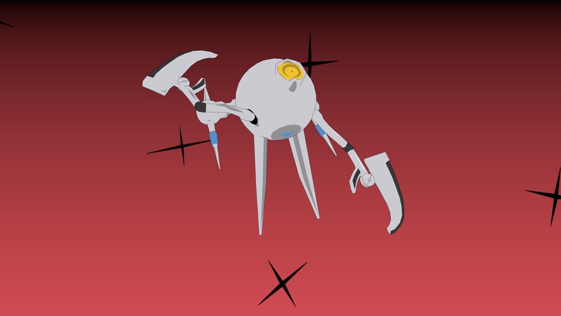 Slicer Drone Robot  Low-poly 3D model_4