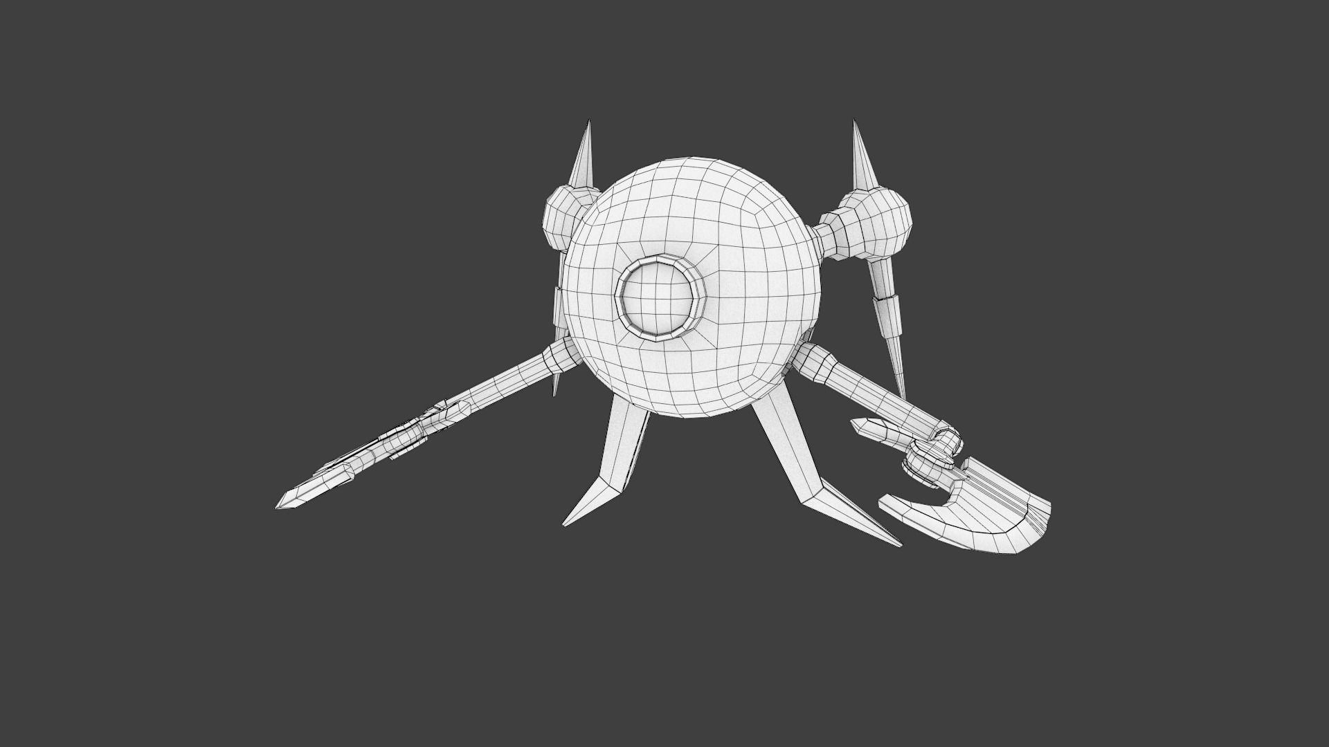 Slicer Drone Robot  Low-poly 3D model_6