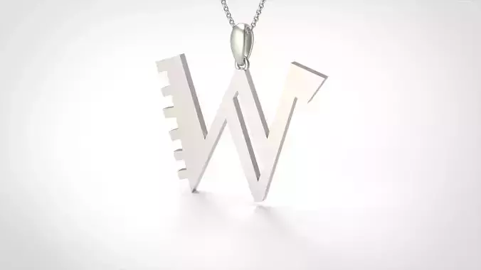 Model 896 Initial W Letter Pendant