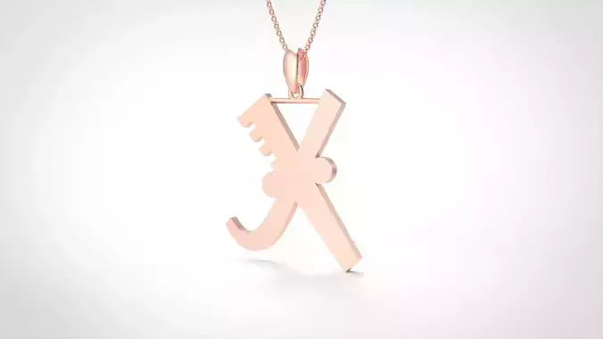 Model 897 Initial X Letter Pendant