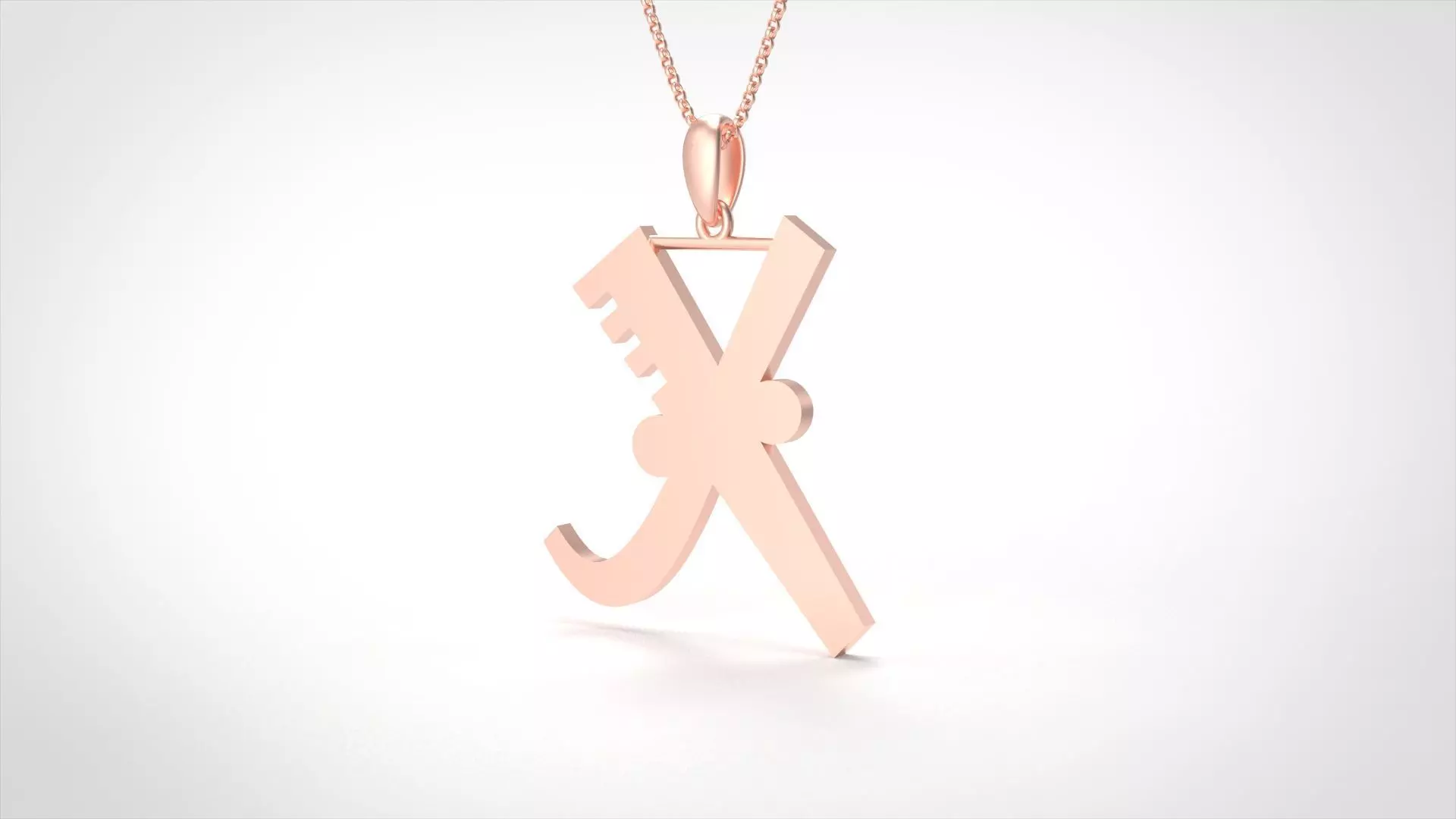 Model 897 Initial X Letter Pendant 3D print model_0