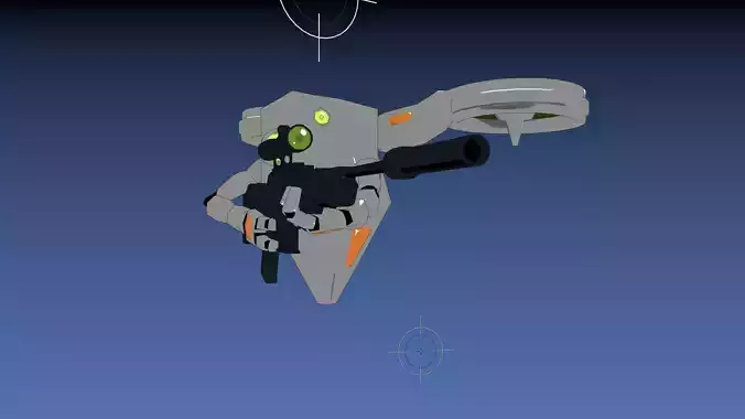 Sniper Grey Drone Robot  Low-poly 3D model