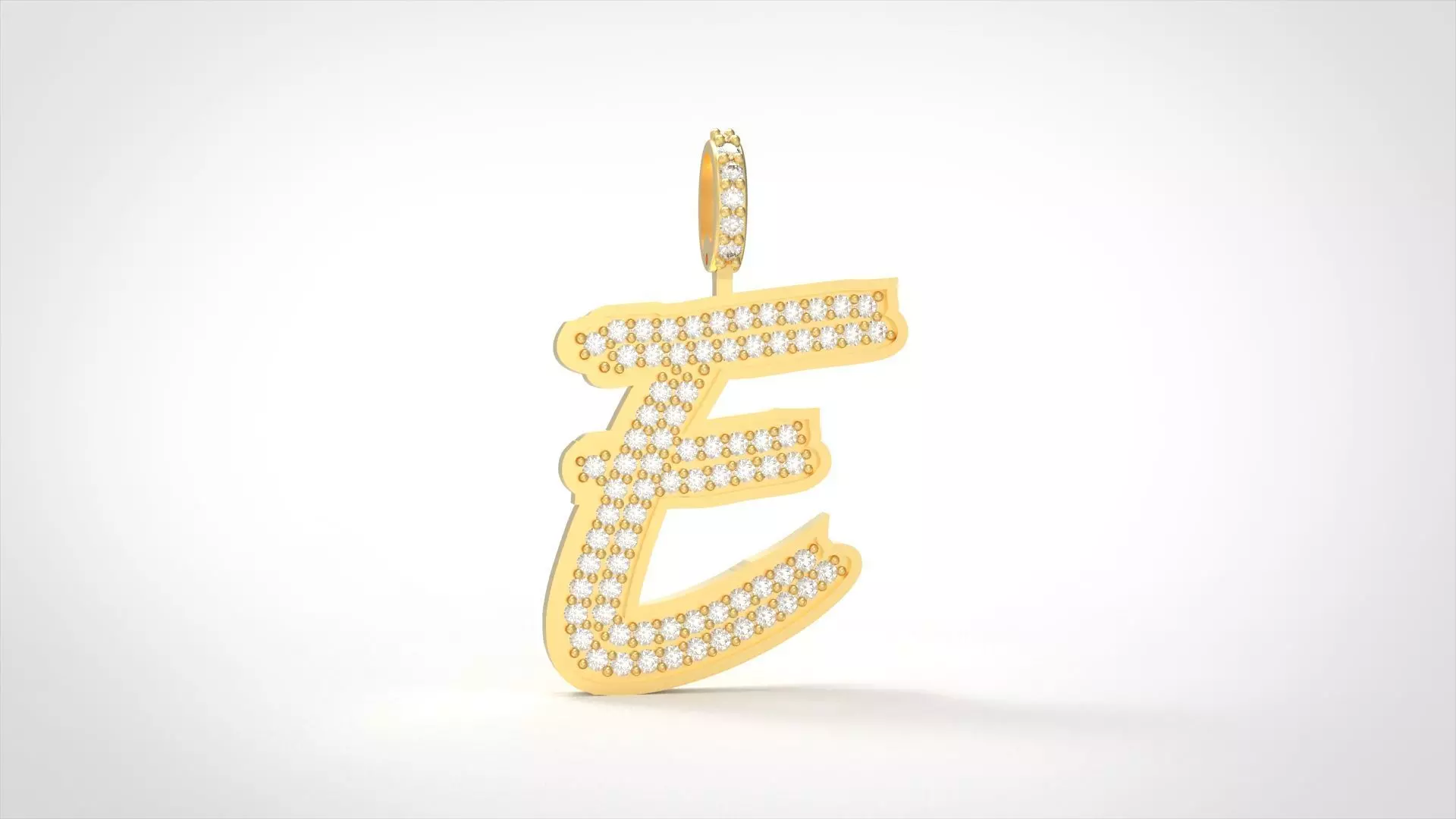 Model 825 Initial E Diamond Letter Pendant 3D print model