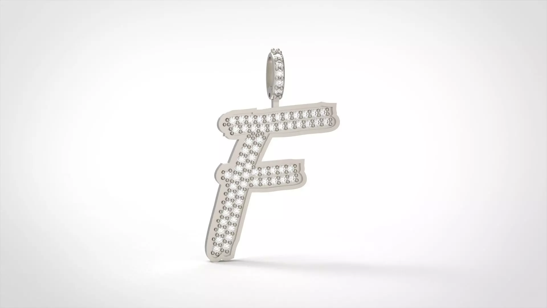 Model 826 Initial F Diamond Letter Pendant 3D print model