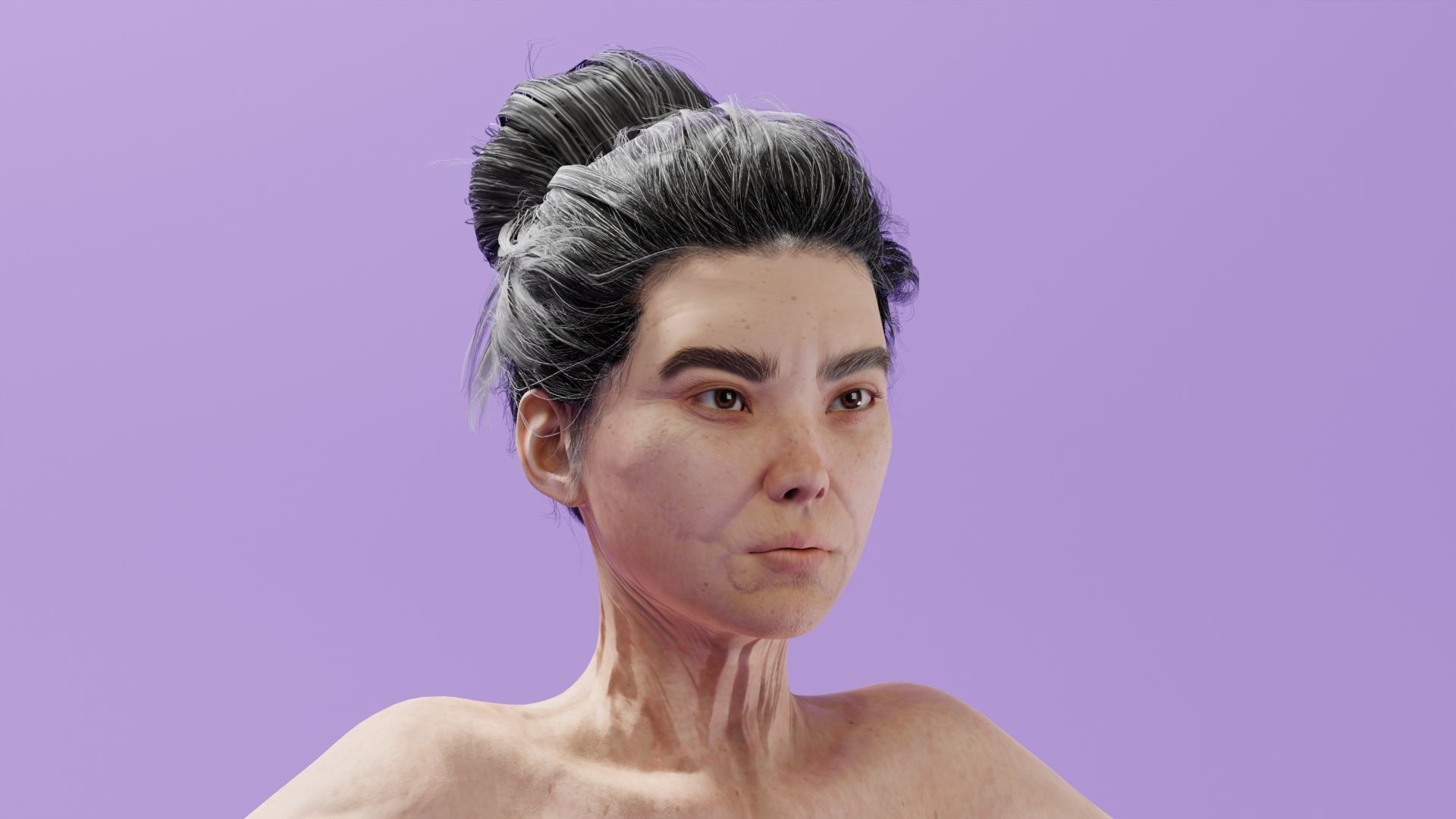 Realistic Female Character - Ching Lu 3D model_1