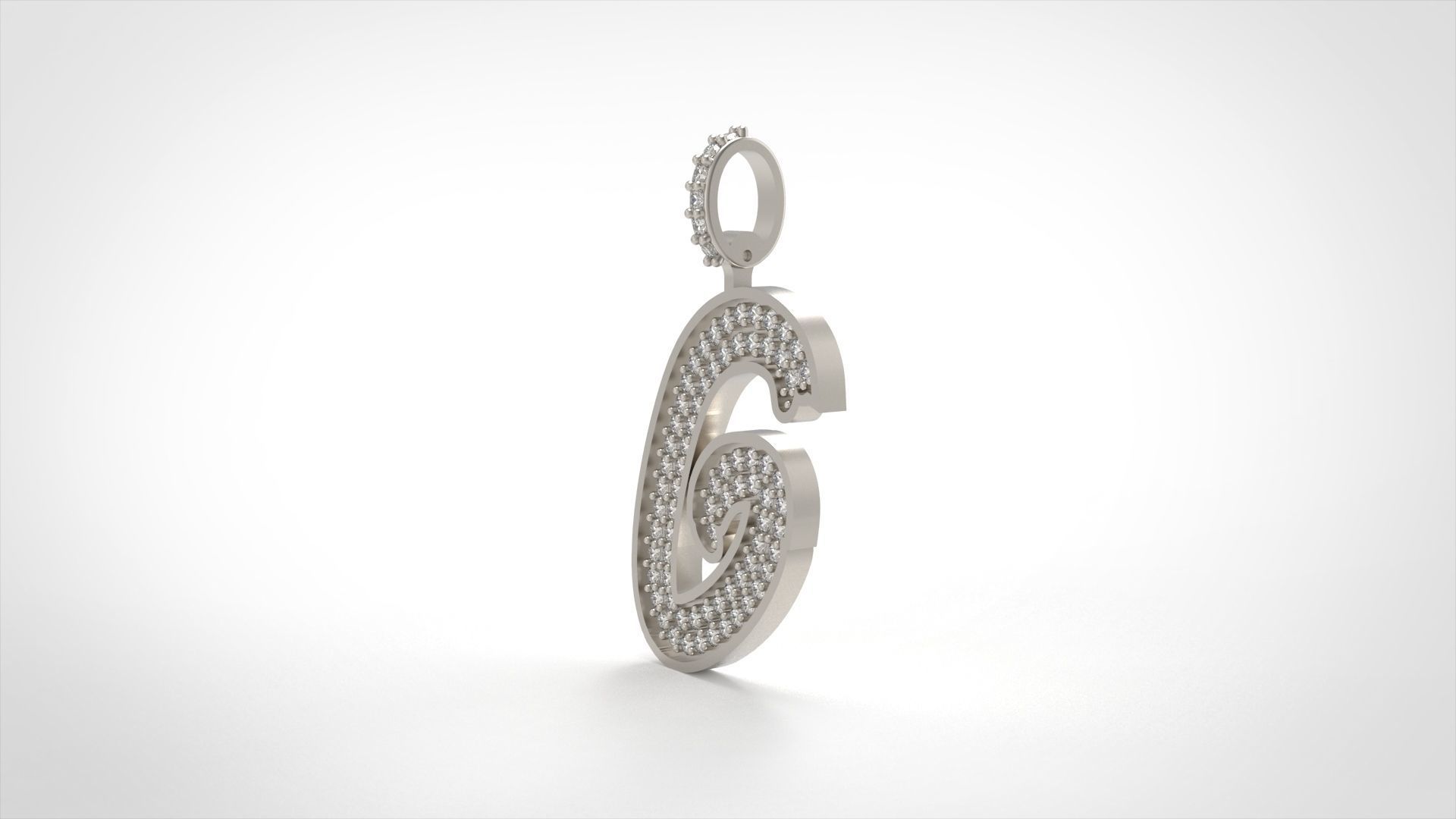 Model 827 Initial G Diamond Letter Pendant 3D print model_3