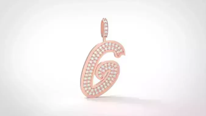 Model 827 Initial G Diamond Letter Pendant 3D print model