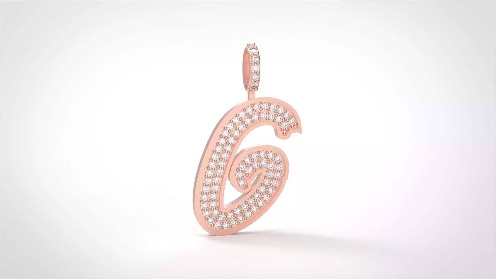 Model 827 Initial G Diamond Letter Pendant 3D print model_0