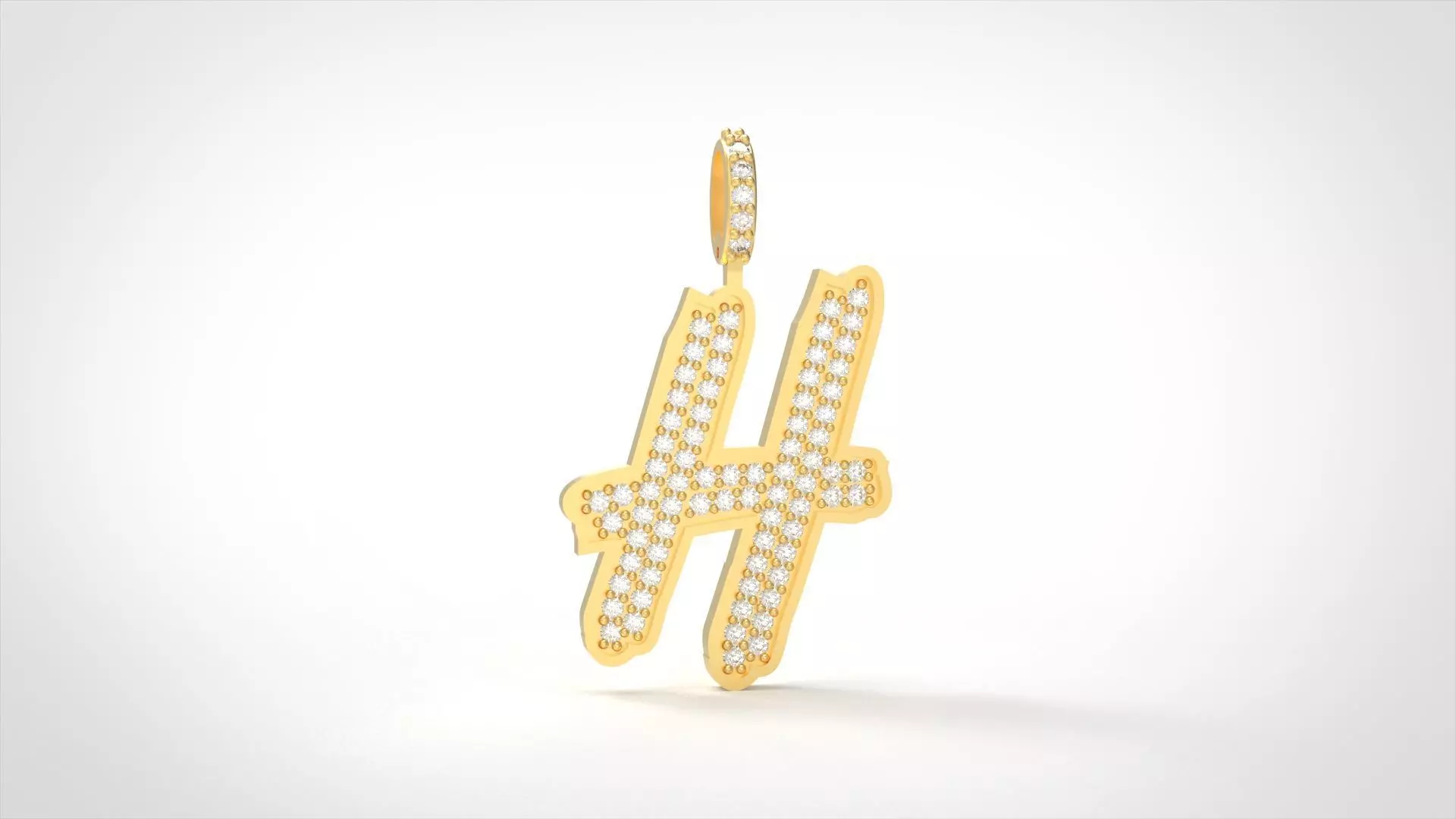 Model 828 Initial H Diamond Letter Pendant 3D print model