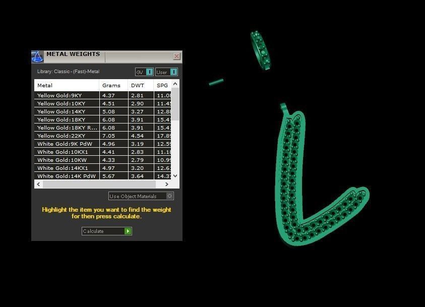 Model 832 Initial L Diamond Letter Pendant 3D print model_11