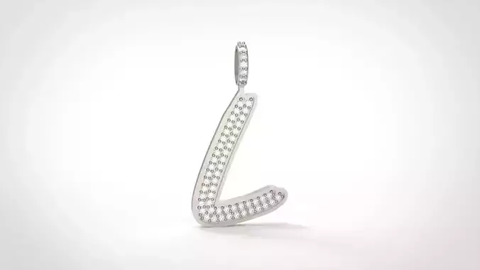 Model 832 Initial L Diamond Letter Pendant 3D print model