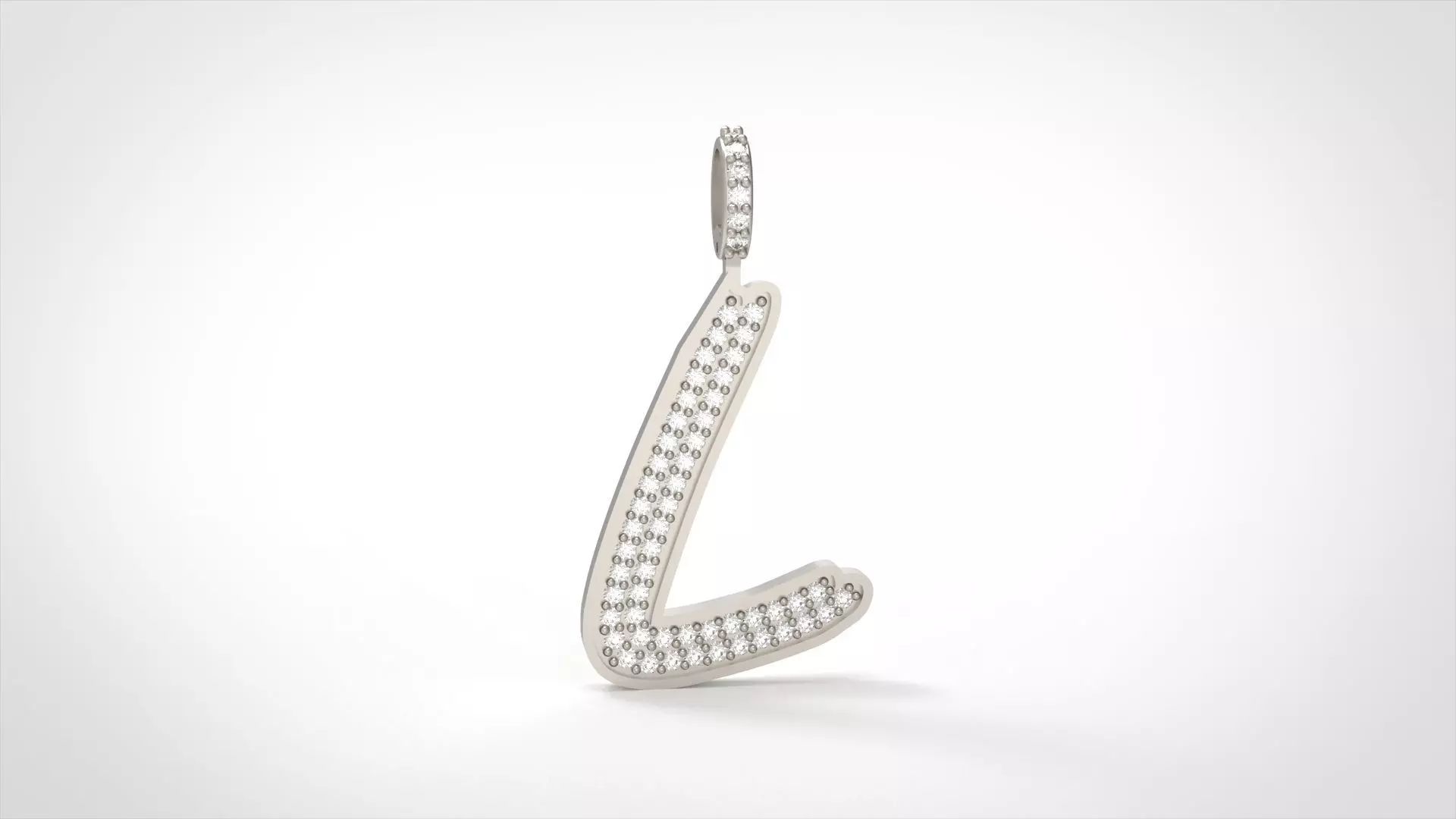 Model 832 Initial L Diamond Letter Pendant 3D print model_0
