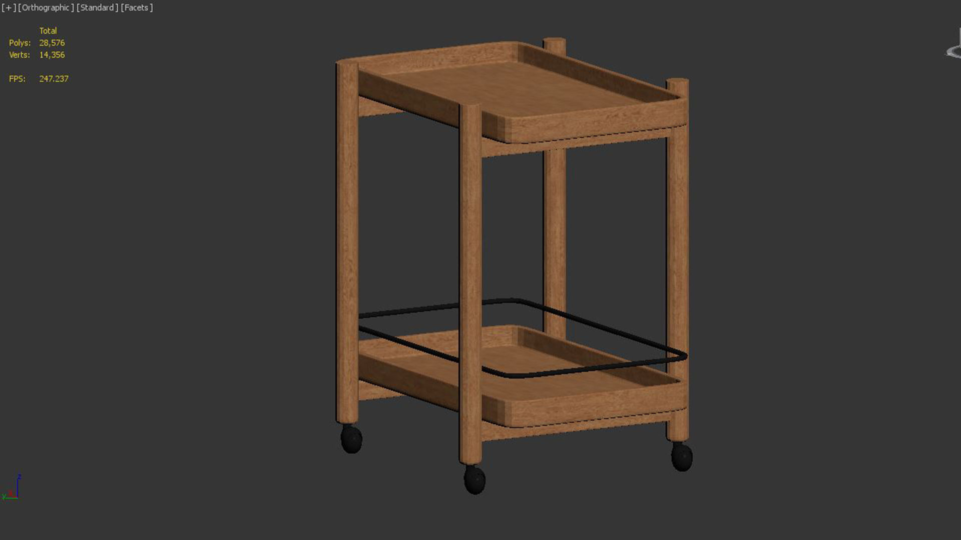 Hargrove Bar Cart 3D model_7