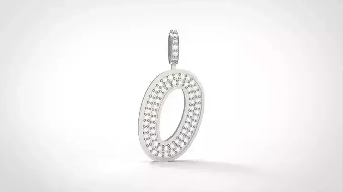 Model 835 Initial O Diamond Letter Pendant 3D print model