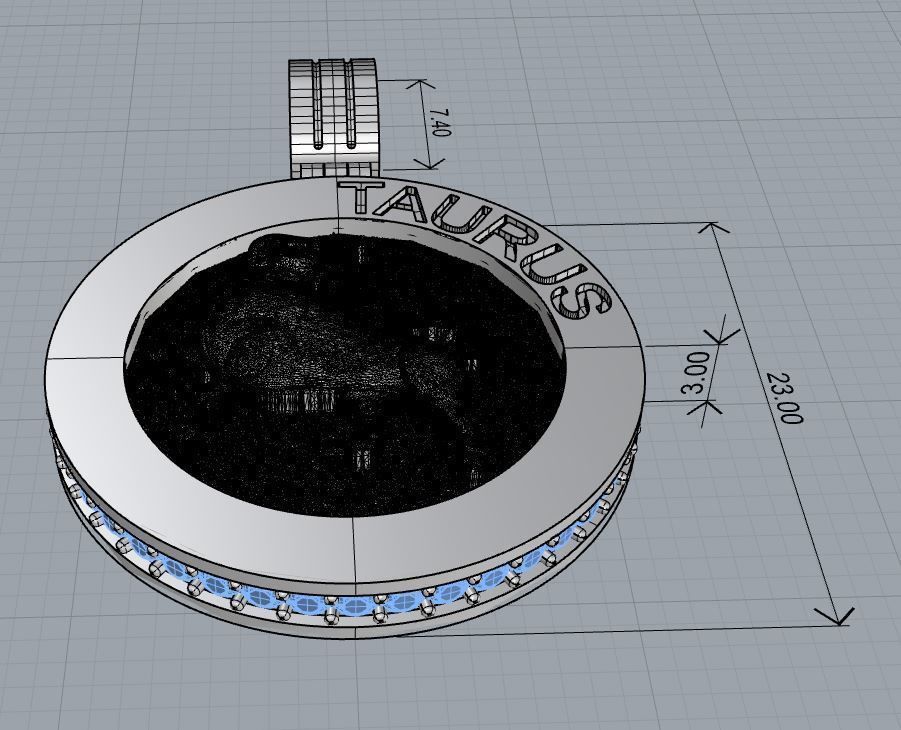 4 model of TAURUS pendant 3D print model_7