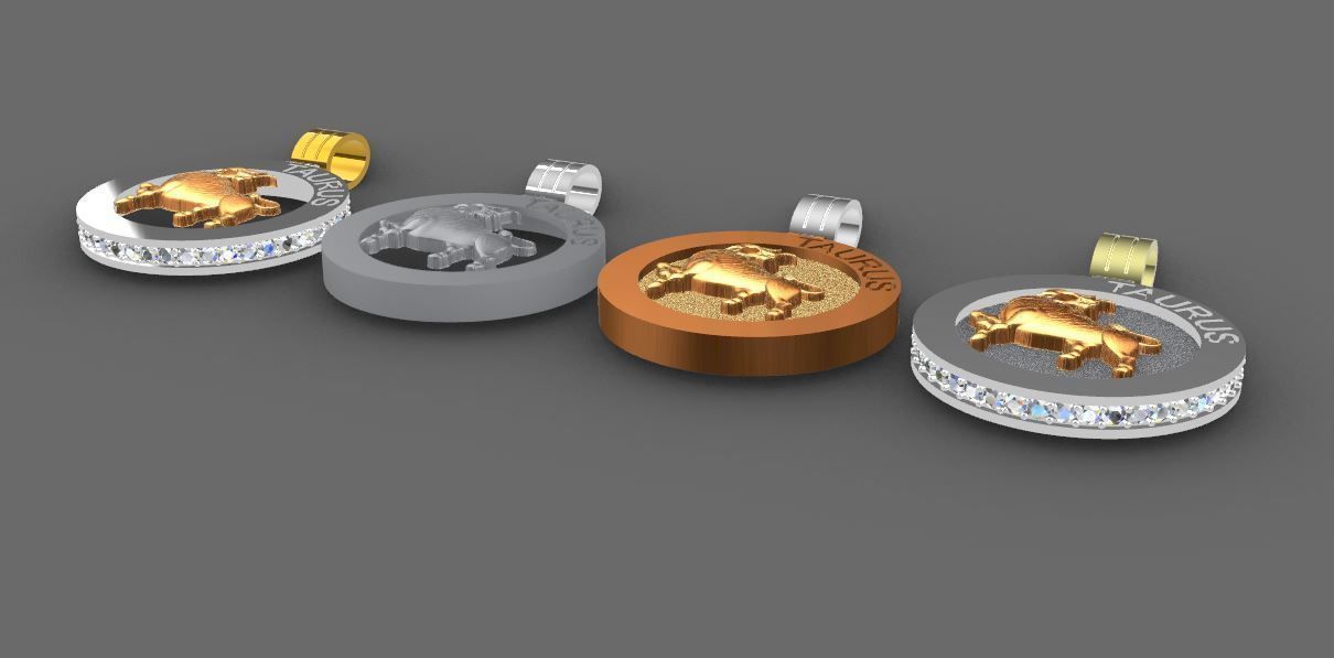 4 model of TAURUS pendant 3D print model_1