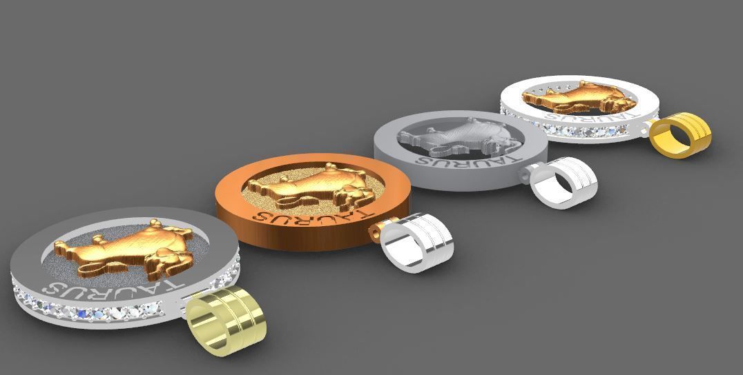 4 model of TAURUS pendant 3D print model_2