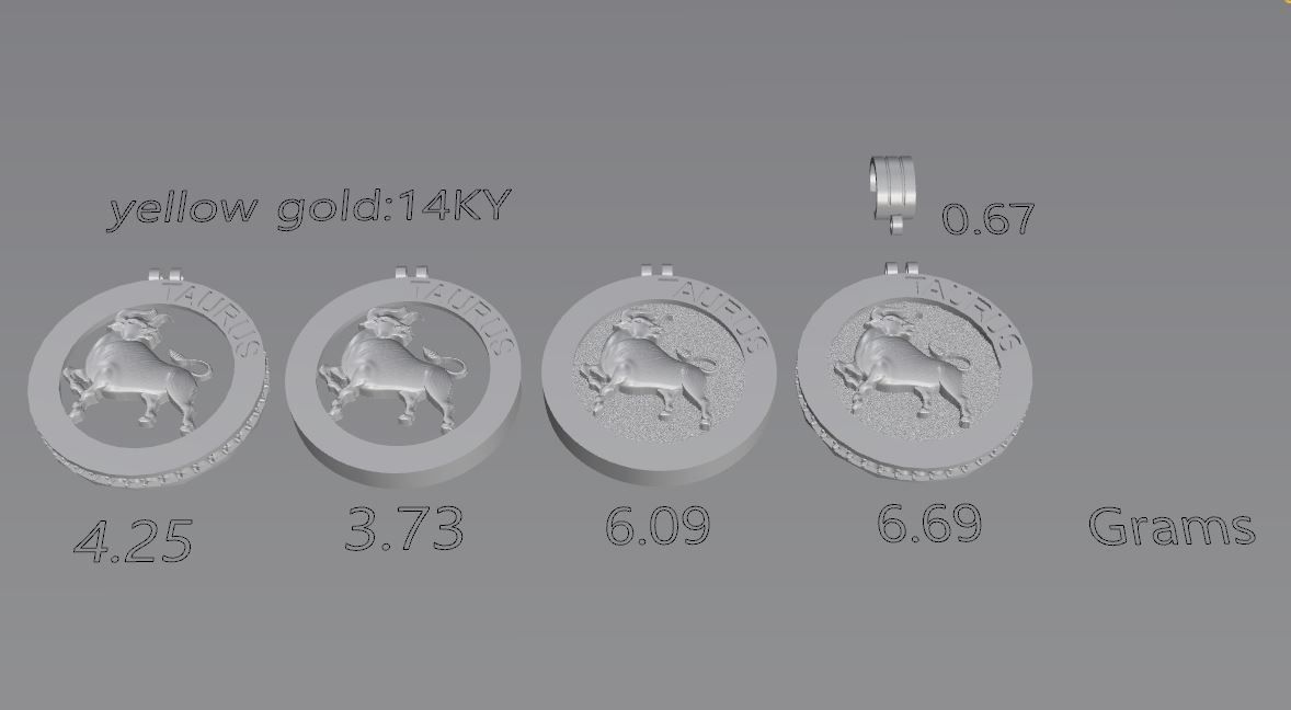 4 model of TAURUS pendant 3D print model_6
