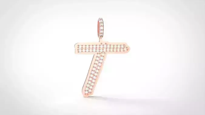 Model 839 Initial T Diamond Letter Pendant 3D print model