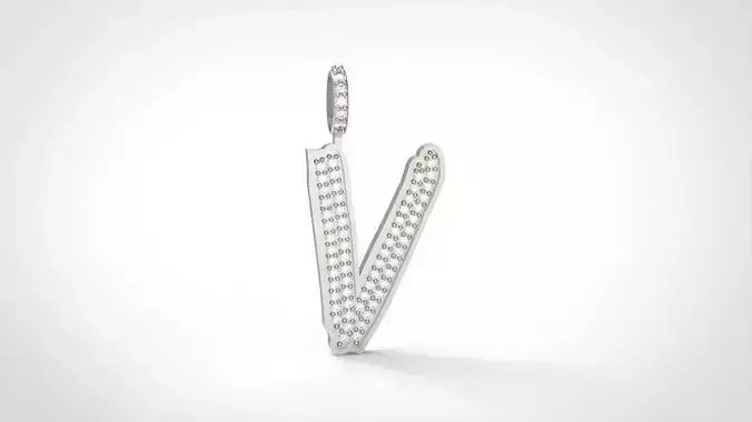 Model 841 Initial V Diamond Letter Pendant