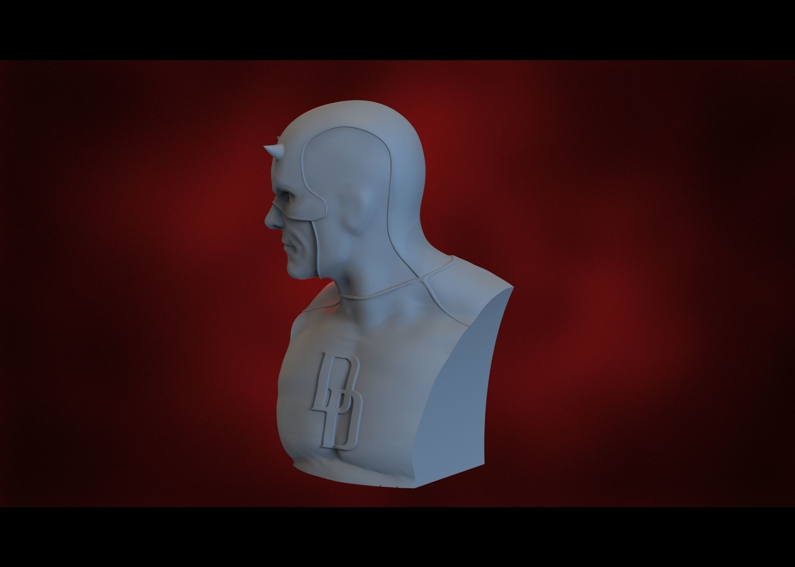 Daredevil bust of 3D print model_7